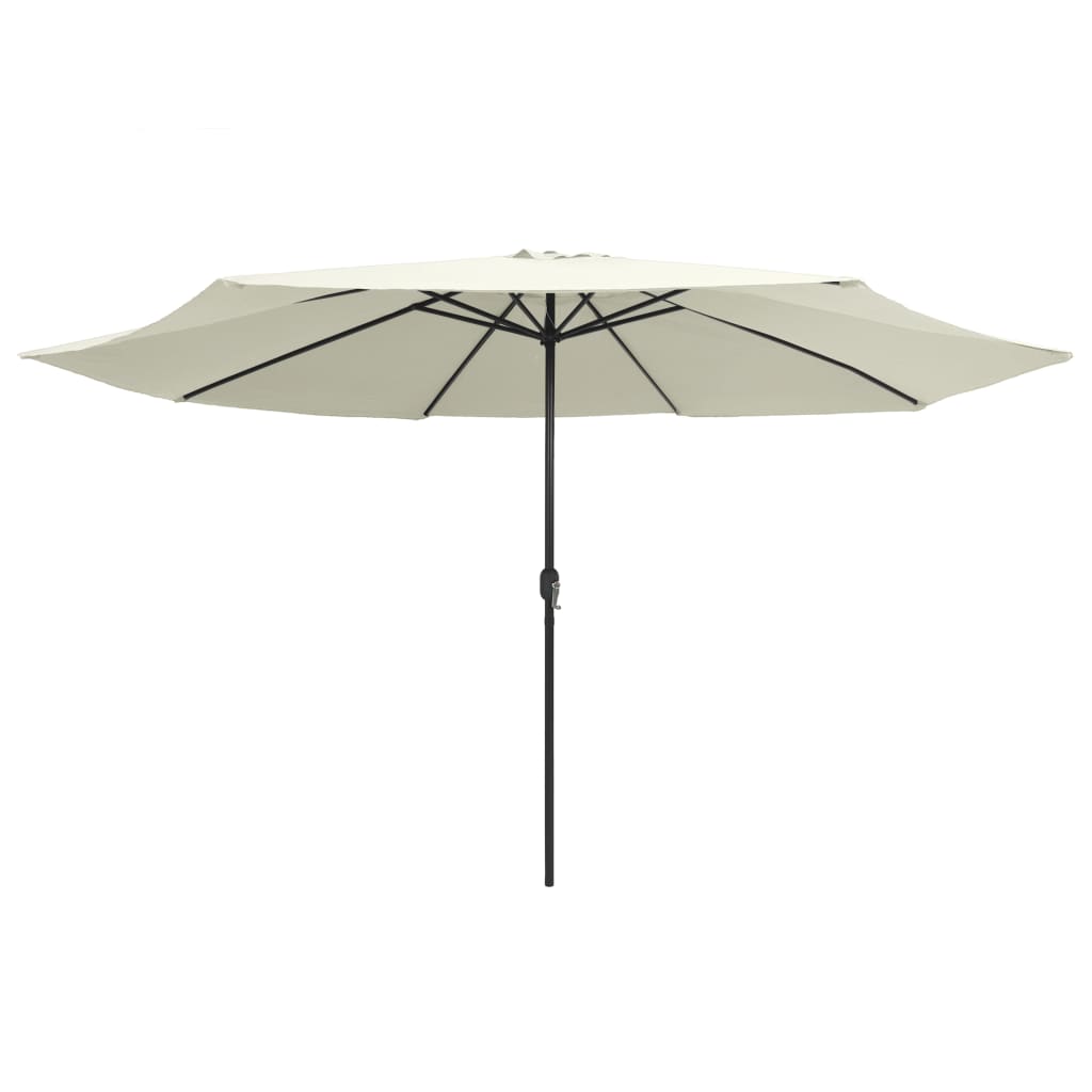 Hageparasoll med metallstang 390 cm sandhvit vidaXL