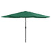 Hageparasoll med metallstang 390 cm grønn vidaXL