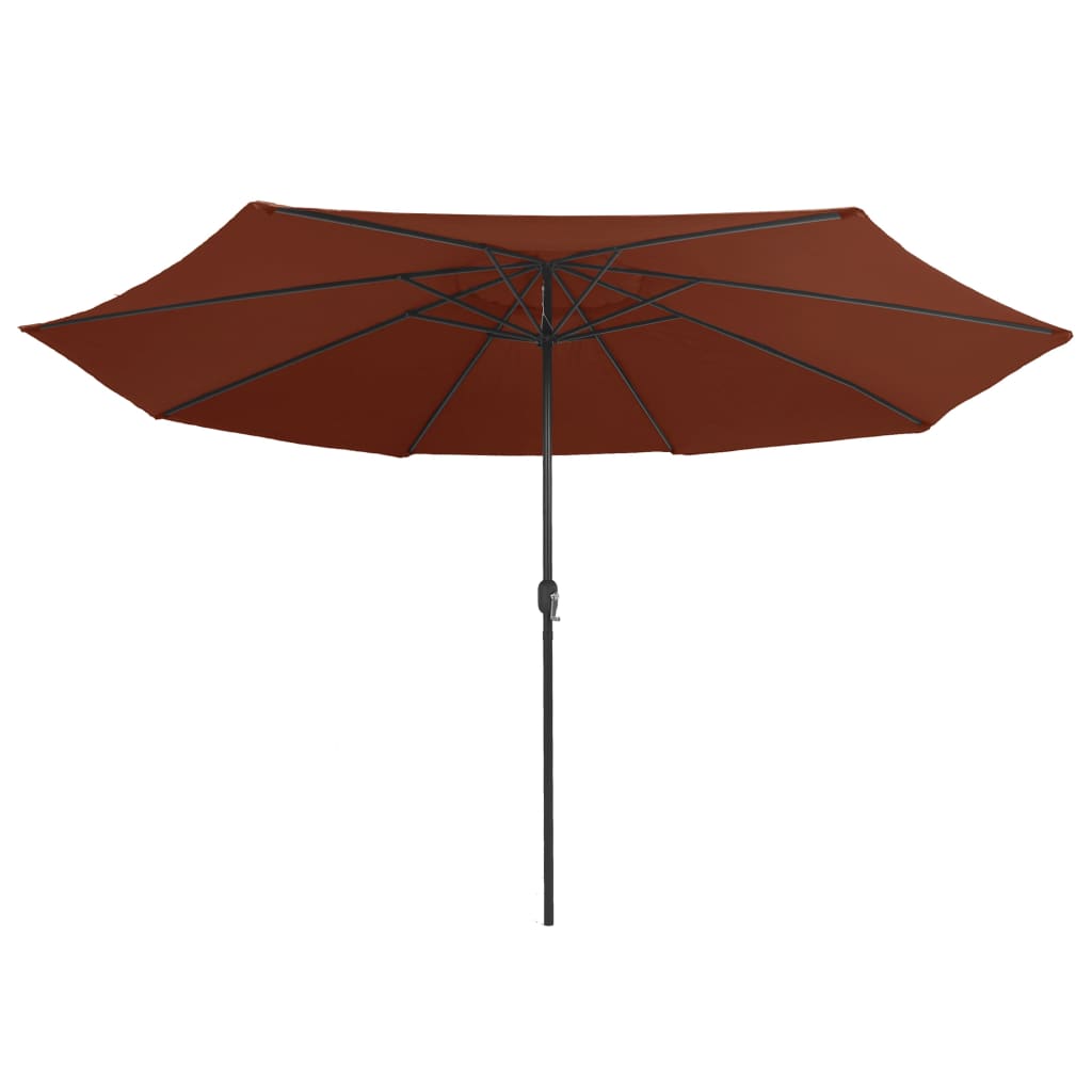 Hageparasoll med metallstang 390 cm terrakotta vidaXL