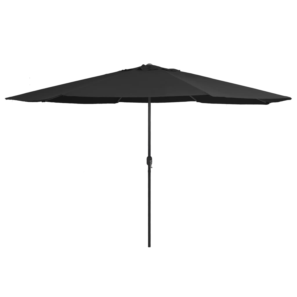 Hageparasoll med metallstang 390 cm svart vidaXL