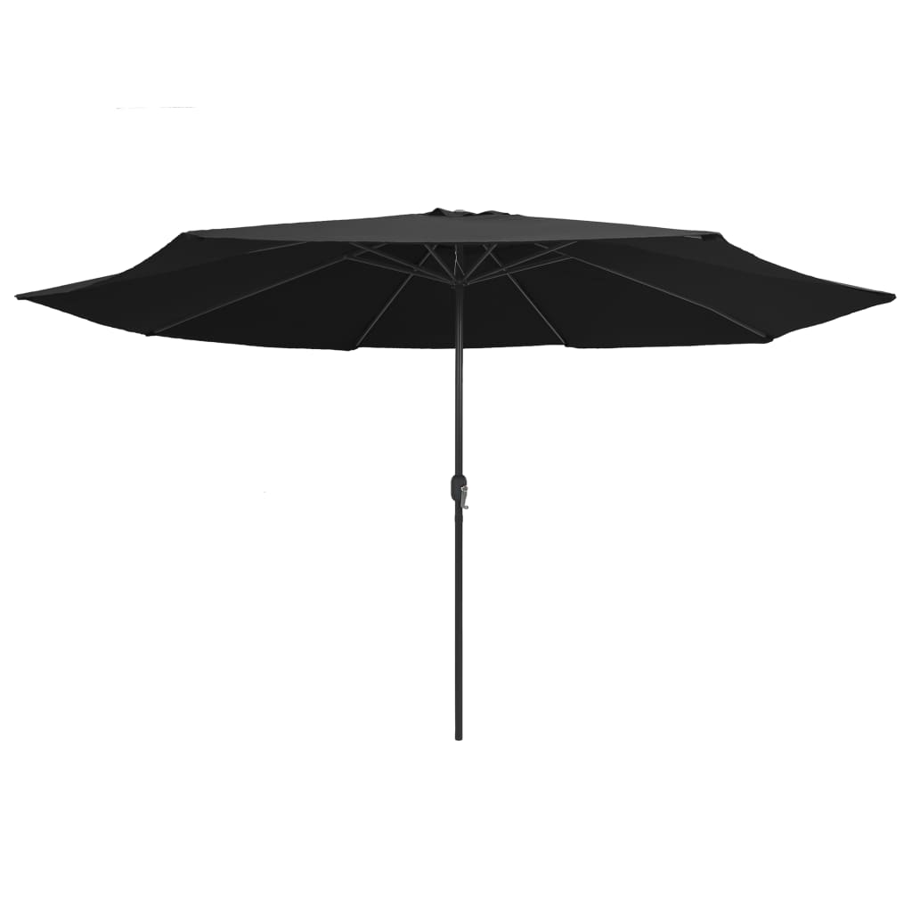 Hageparasoll med metallstang 390 cm svart vidaXL