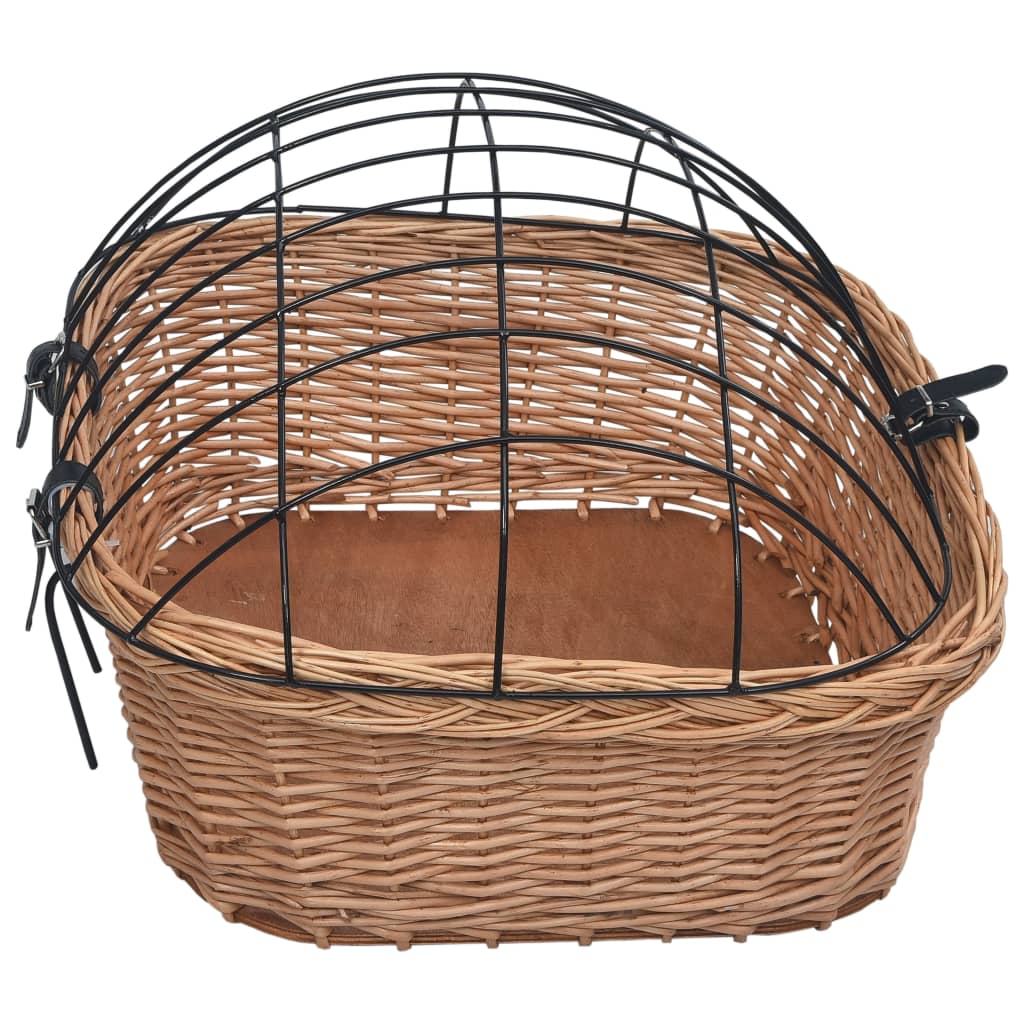 Sykkelkurv med lokk front 50x45x35 cm naturlig seljetre