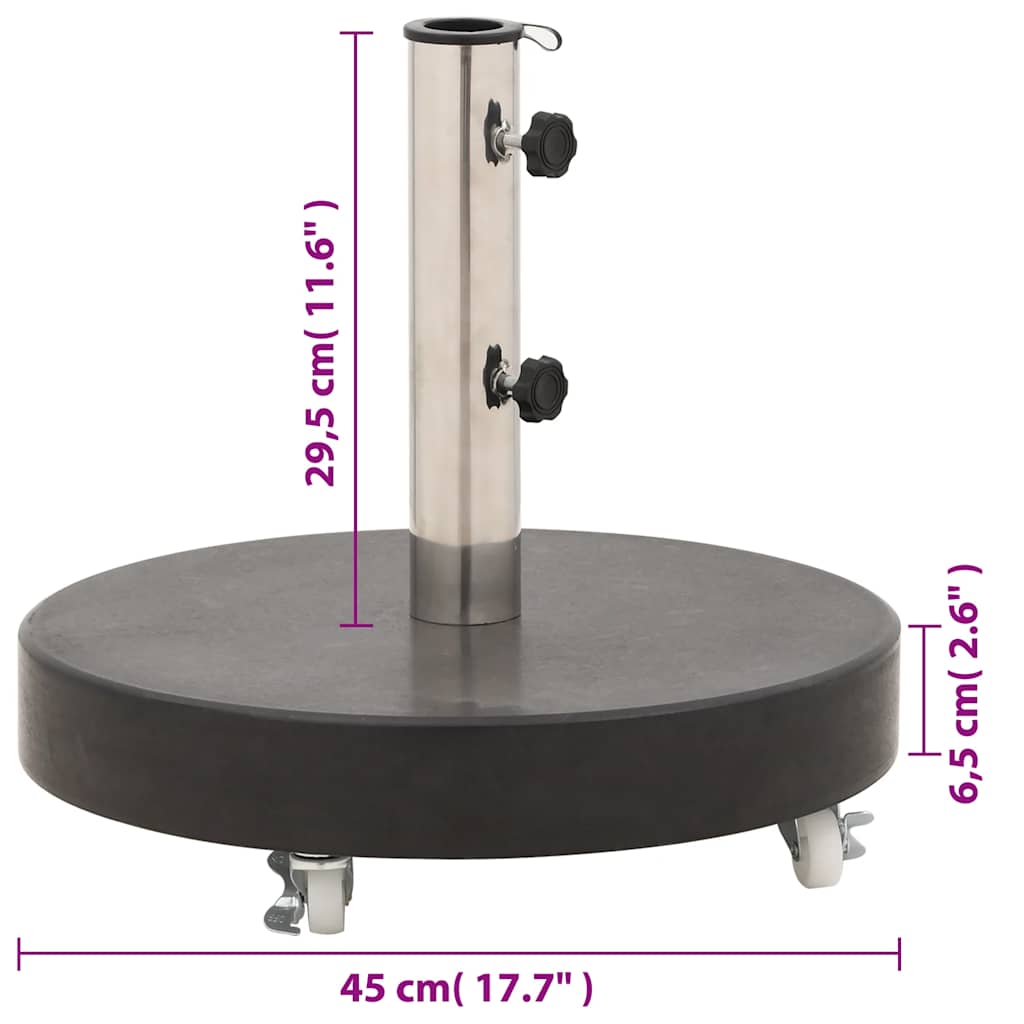 Parasollfot granitt rund 30 kg svart