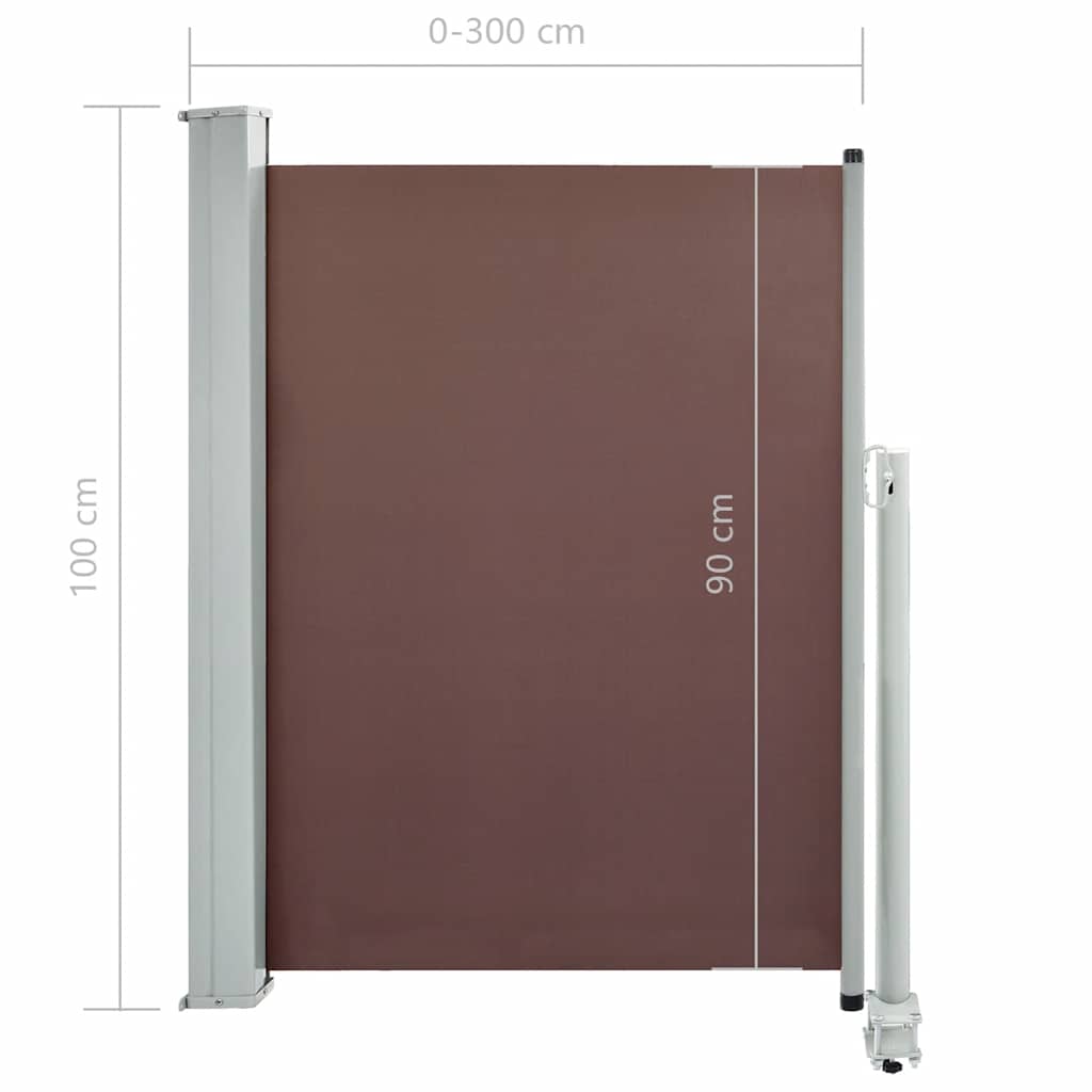 Uttrekkbar sidemarkise 100x300 cm brun
