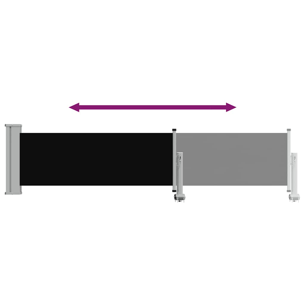 Uttrekkbar sidemarkise 60x300 cm svart vidaXL