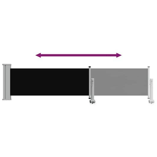 Uttrekkbar sidemarkise 60x300 cm svart vidaXL