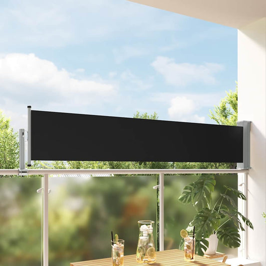 Uttrekkbar sidemarkise 60x300 cm svart vidaXL