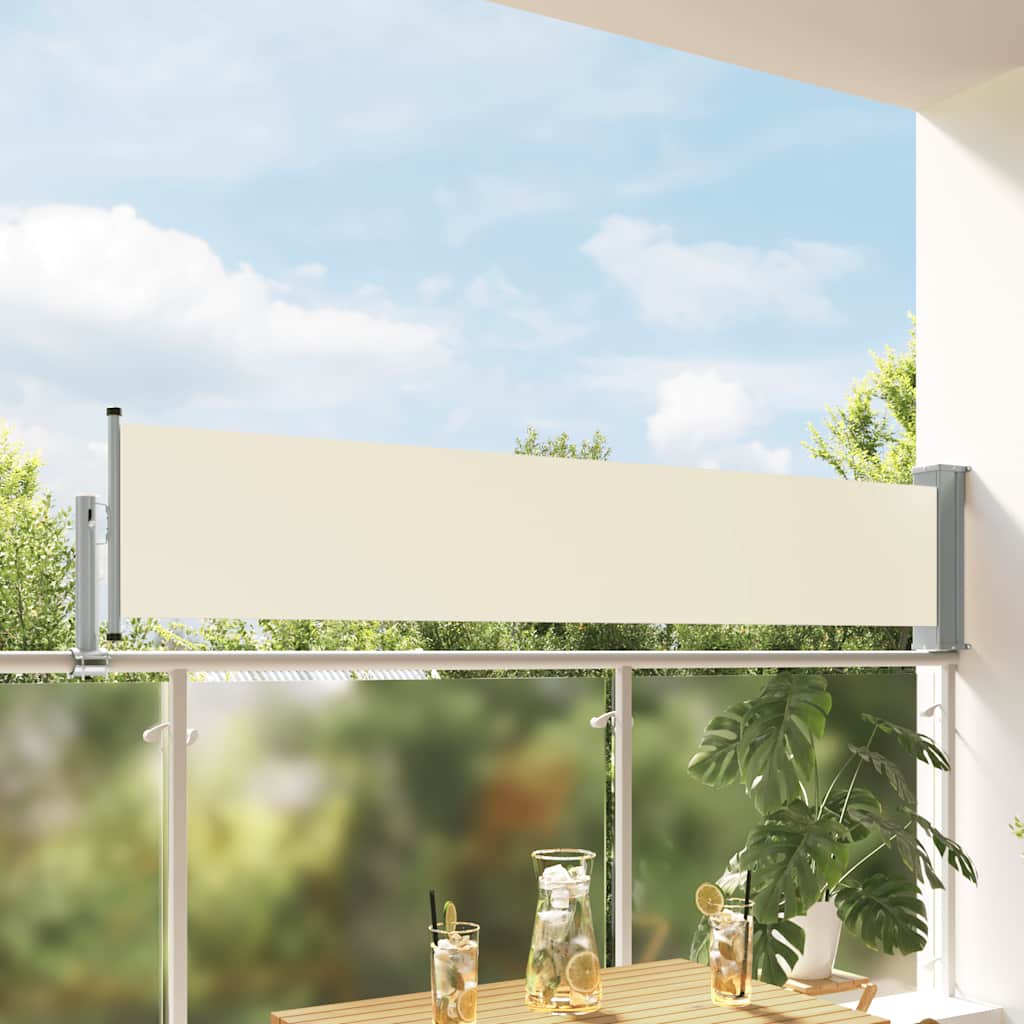 Uttrekkbar sidemarkise 60x300 cm kremhvit