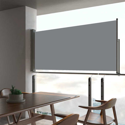 Uttrekkbar sidemarkise 60x300 cm grå