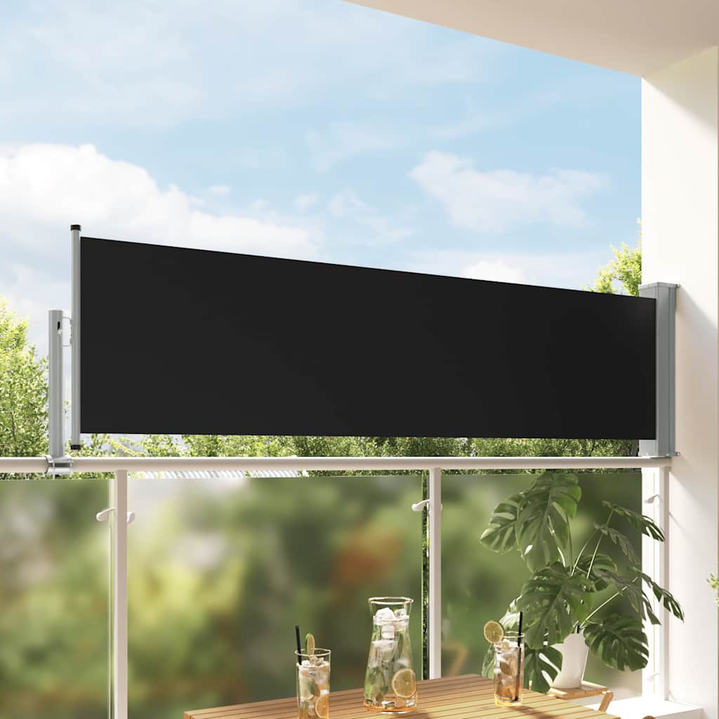 Uttrekkbar sidemarkise 80x300 cm svart vidaXL