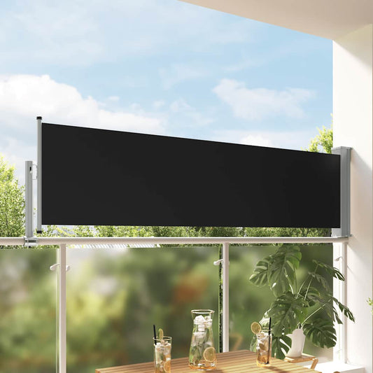 Uttrekkbar sidemarkise 80x300 cm svart vidaXL