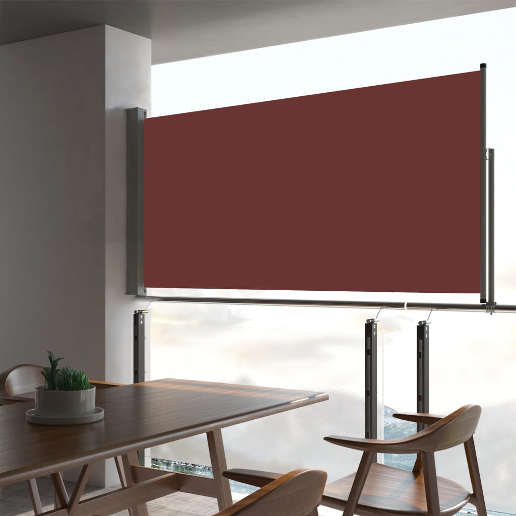 Uttrekkbar sidemarkise 80x300 cm brun