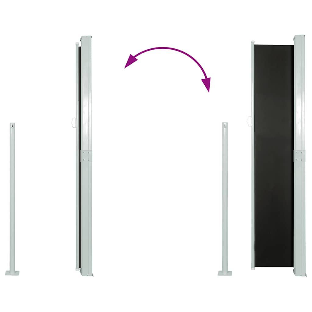 Uttrekkbar sidemarkise 170x300 cm svart