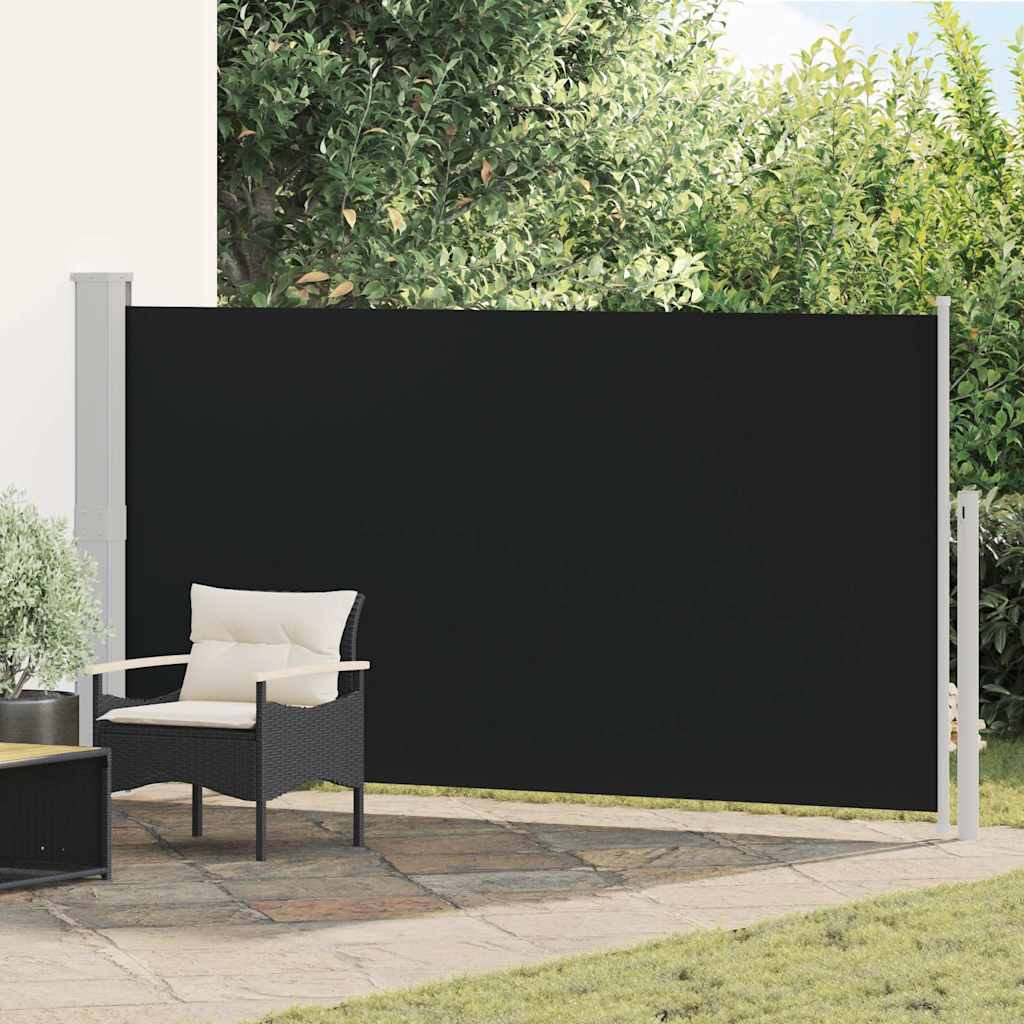 Uttrekkbar sidemarkise 170x300 cm svart