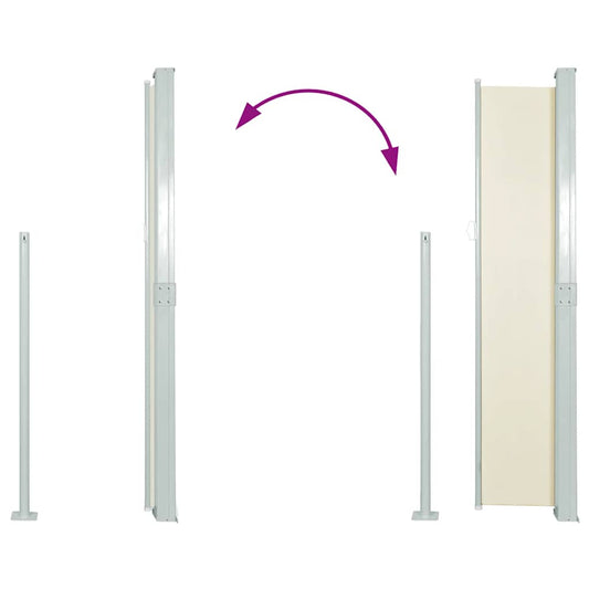 Uttrekkbar sidemarkise 170x300 cm kremhvit