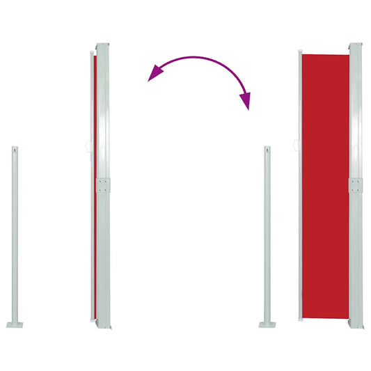 Uttrekkbar sidemarkise 170x300 cm rød