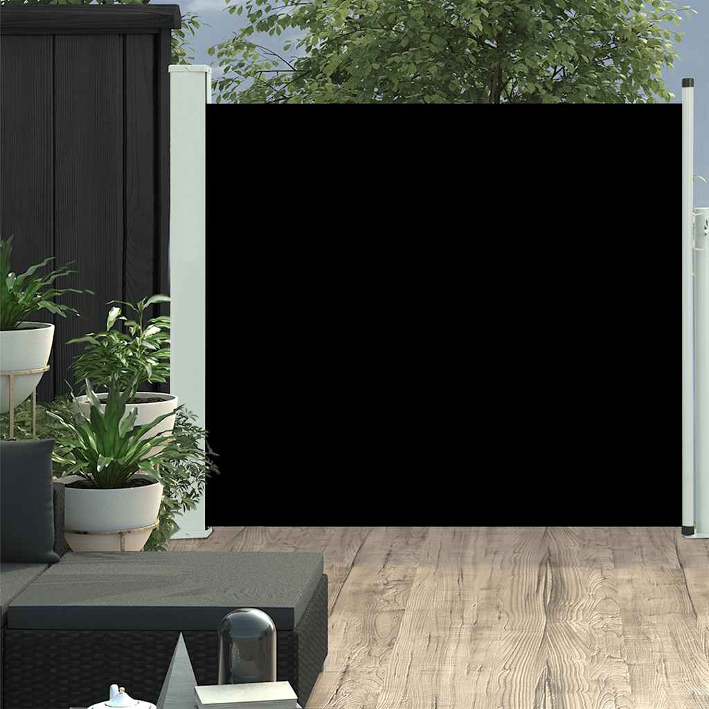 Uttrekkbar sidemarkise 100x300 cm svart