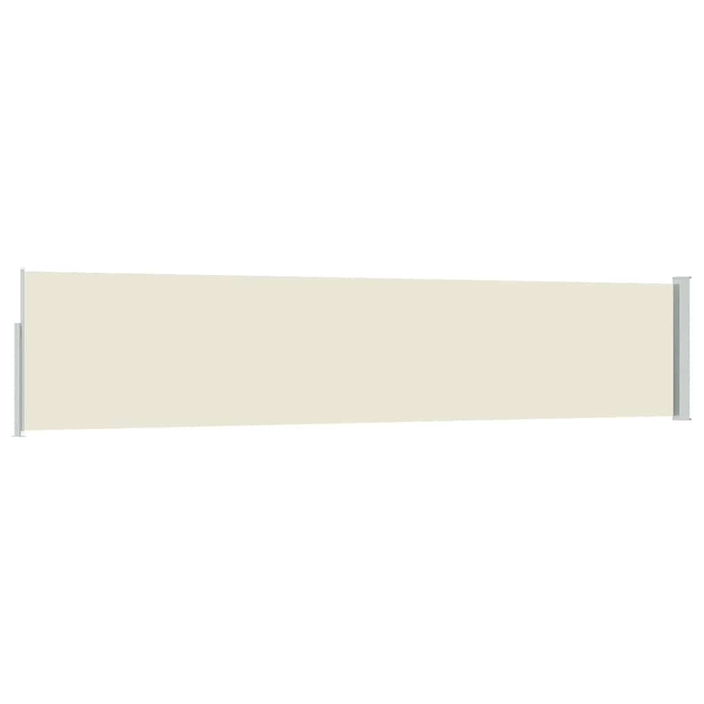 Uttrekkbar sidemarkise 100x500 cm kremhvit vidaXL