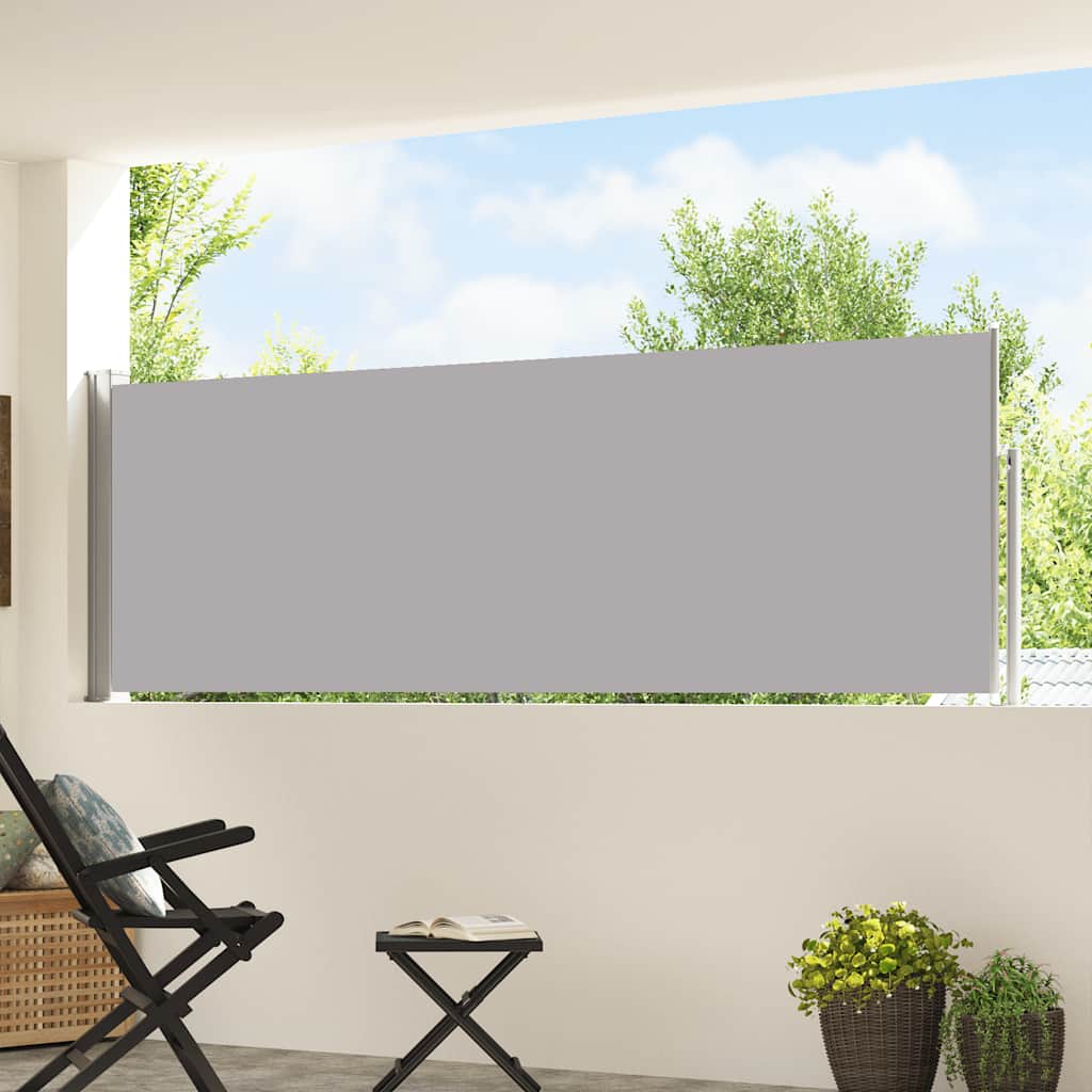 Uttrekkbar sidemarkise 100x500 cm grå vidaXL