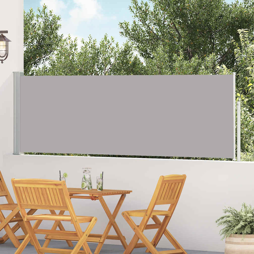 Uttrekkbar sidemarkise 100x500 cm grå vidaXL