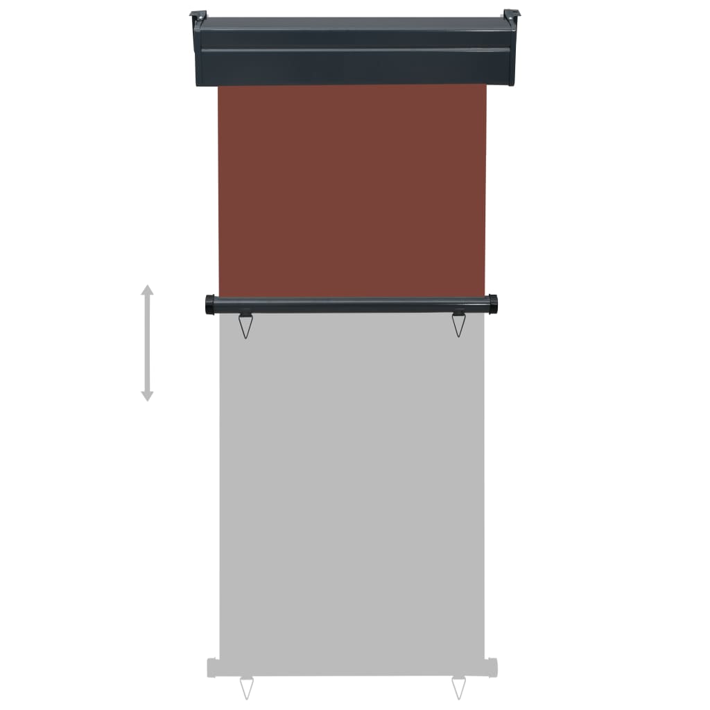 Sidemarkise for balkong 80x250 cm brun