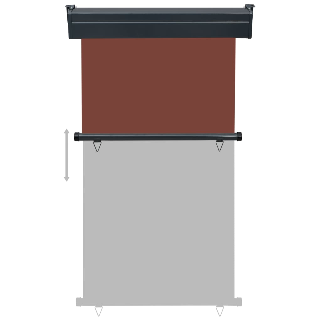 Sidemarkise for balkong 100x250 cm brun