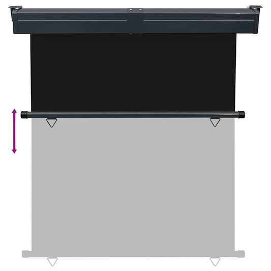 Sidemarkise for balkong 165x250 cm svart