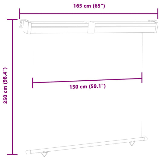 Sidemarkise for balkong 165x250 cm svart