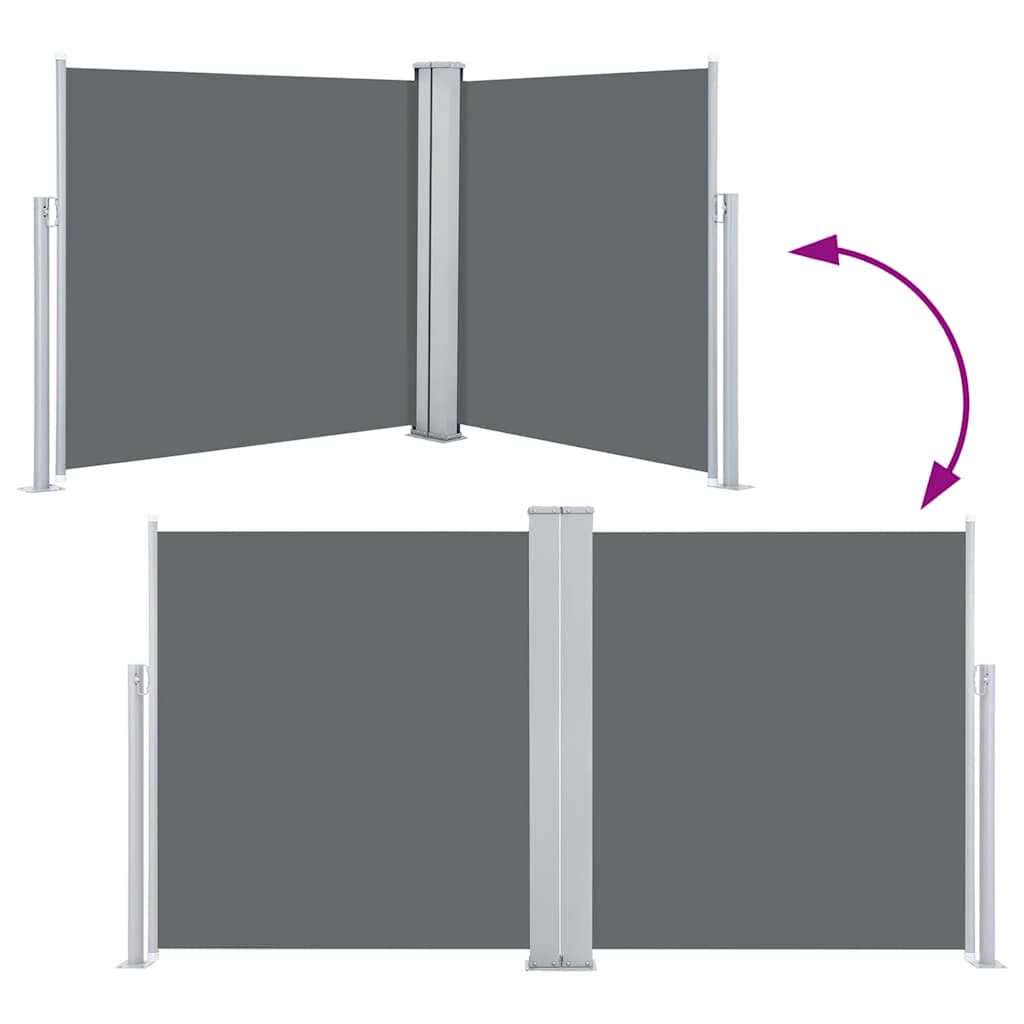 Uttrekkbar sidemarkise 100x600 cm antrasitt vidaXL