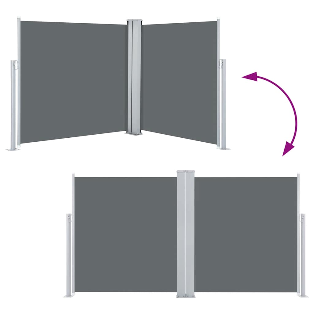 Uttrekkbar sidemarkise 120x600 cm antrasitt
