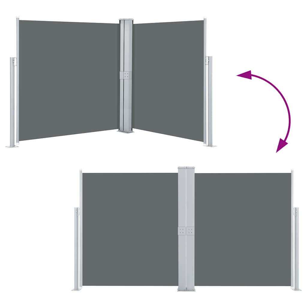Uttrekkbar sidemarkise 140x600 cm antrasitt vidaXL