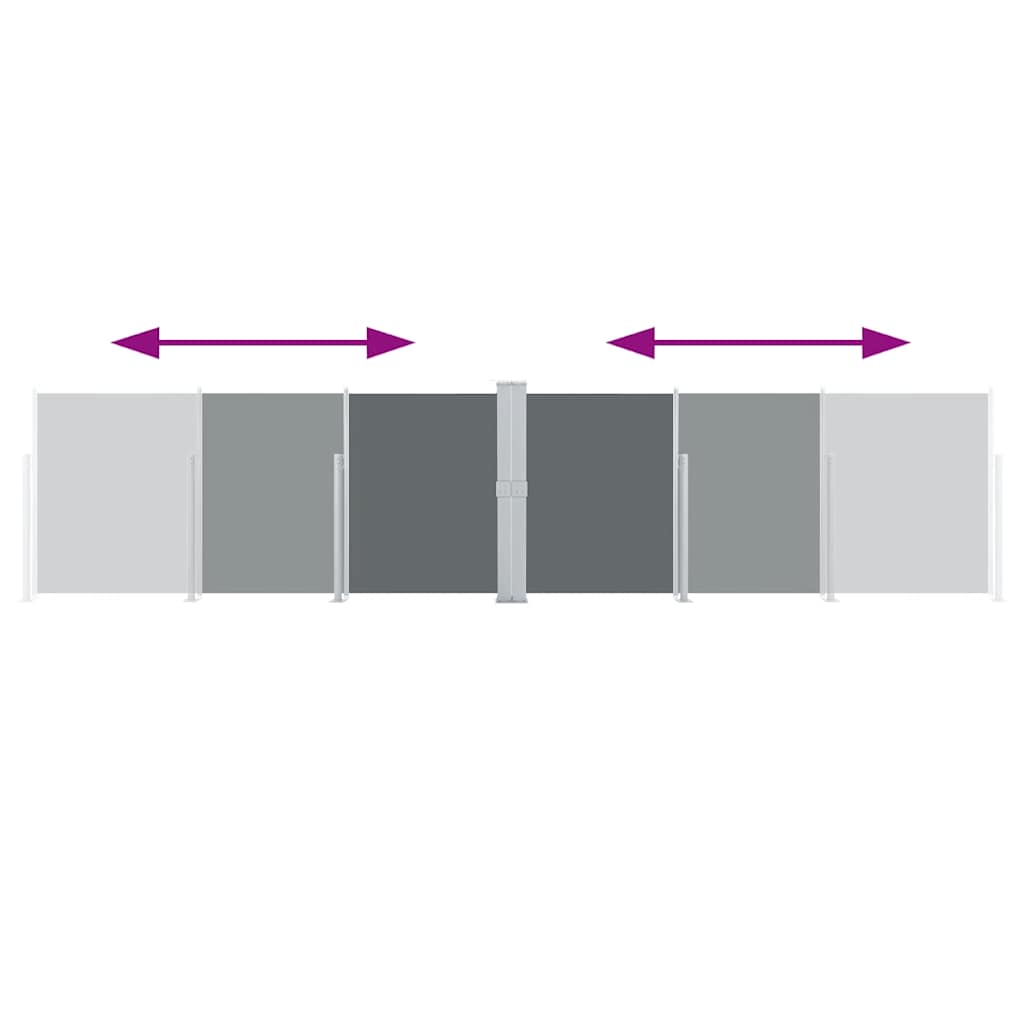 Uttrekkbar sidemarkise 140x600 cm antrasitt vidaXL