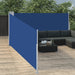 Uttrekkbar sidemarkise 100x1000 cm blå