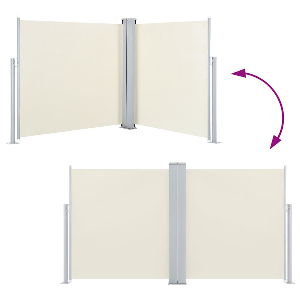 Uttrekkbar sidemarkise 120x1000 cm kremhvit