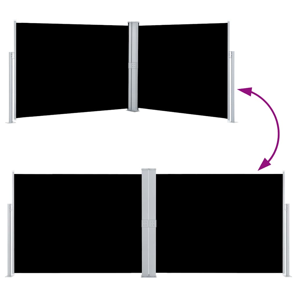 Uttrekkbar sidemarkise 140x1000 cm svart vidaXL