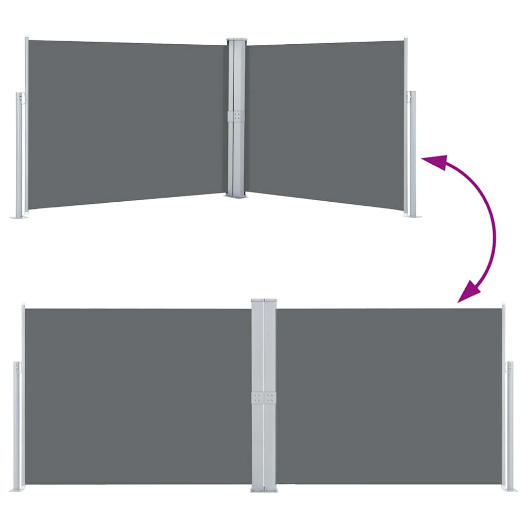 Uttrekkbar sidemarkise 140x1000 cm antrasitt vidaXL