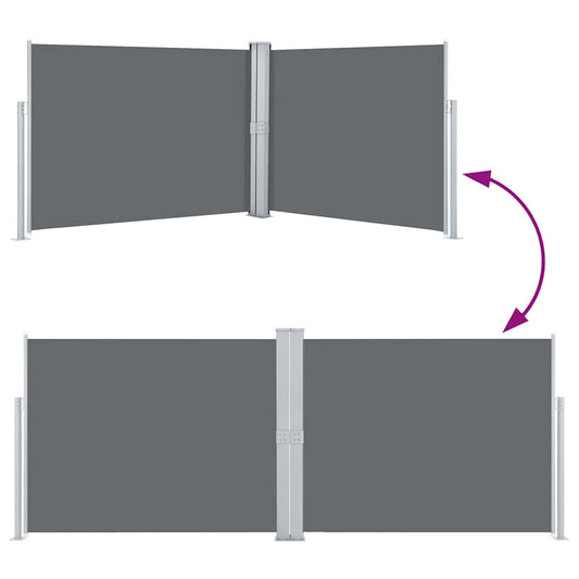 Uttrekkbar sidemarkise 140x1000 cm antrasitt vidaXL