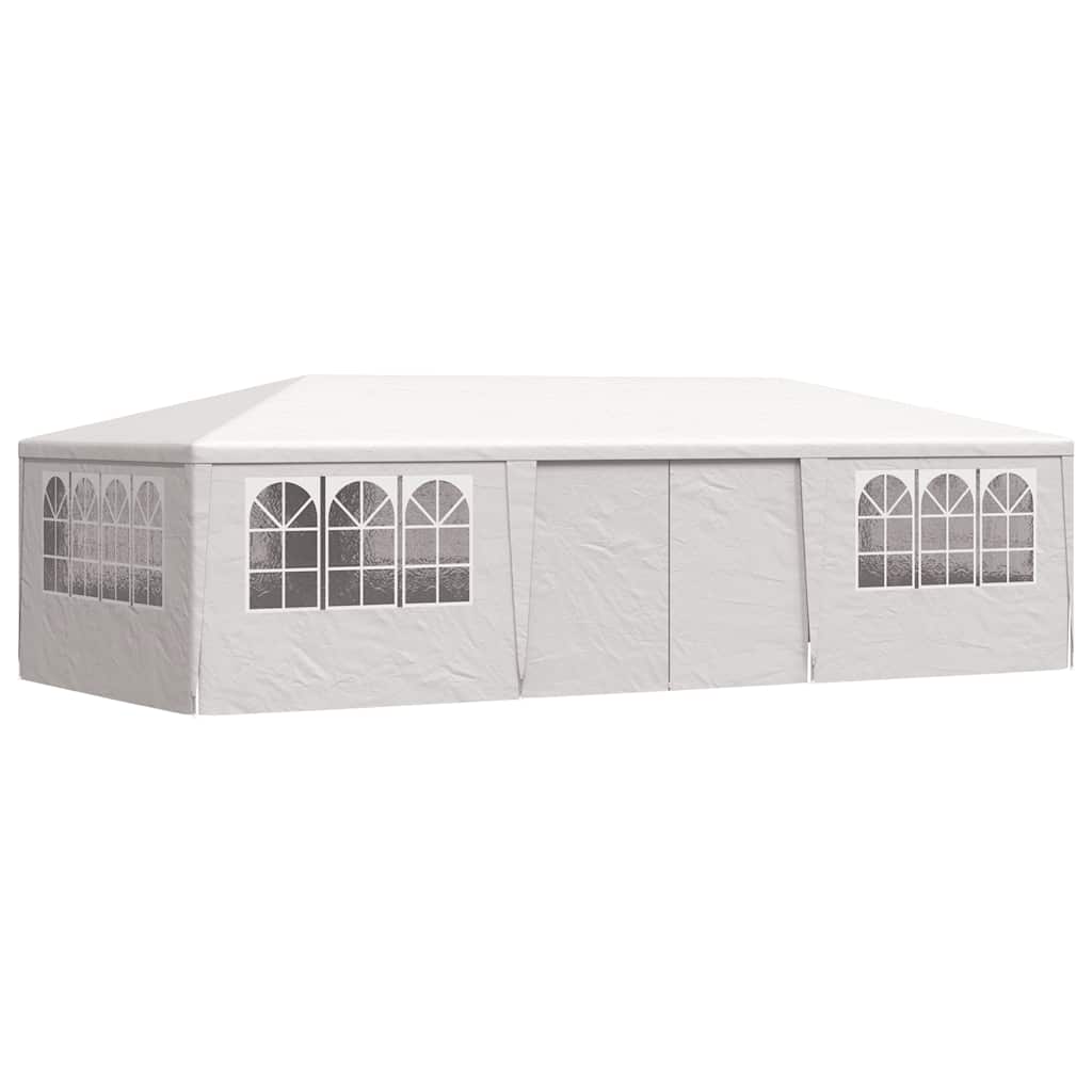 Profesjonelt festtelt med sidevegger 4x9 m hvit 90 g/m²