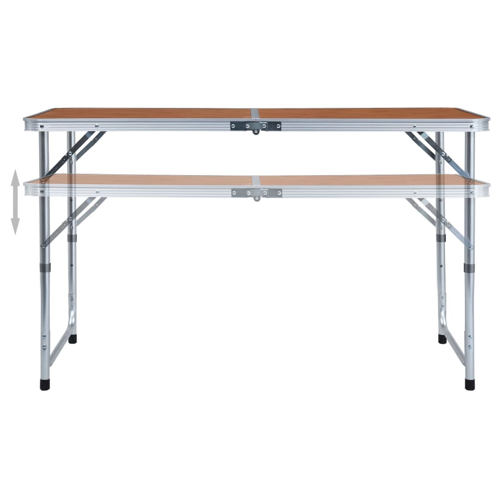 Sammenleggbart campingbord aluminium 120x60 cm vidaXL