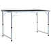 Sammenleggbart campingbord grå aluminium 120x60 cm vidaXL