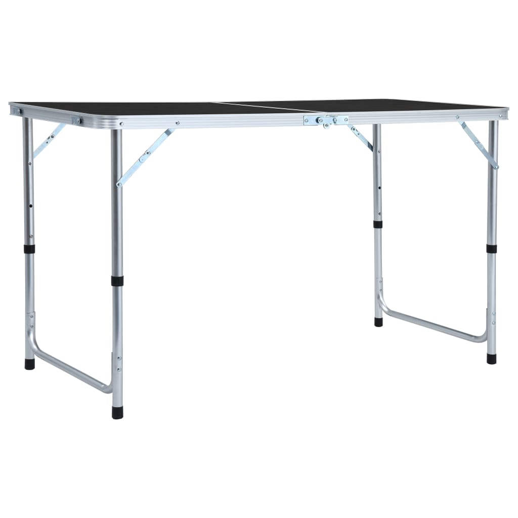 Sammenleggbart campingbord grå aluminium 120x60 cm vidaXL
