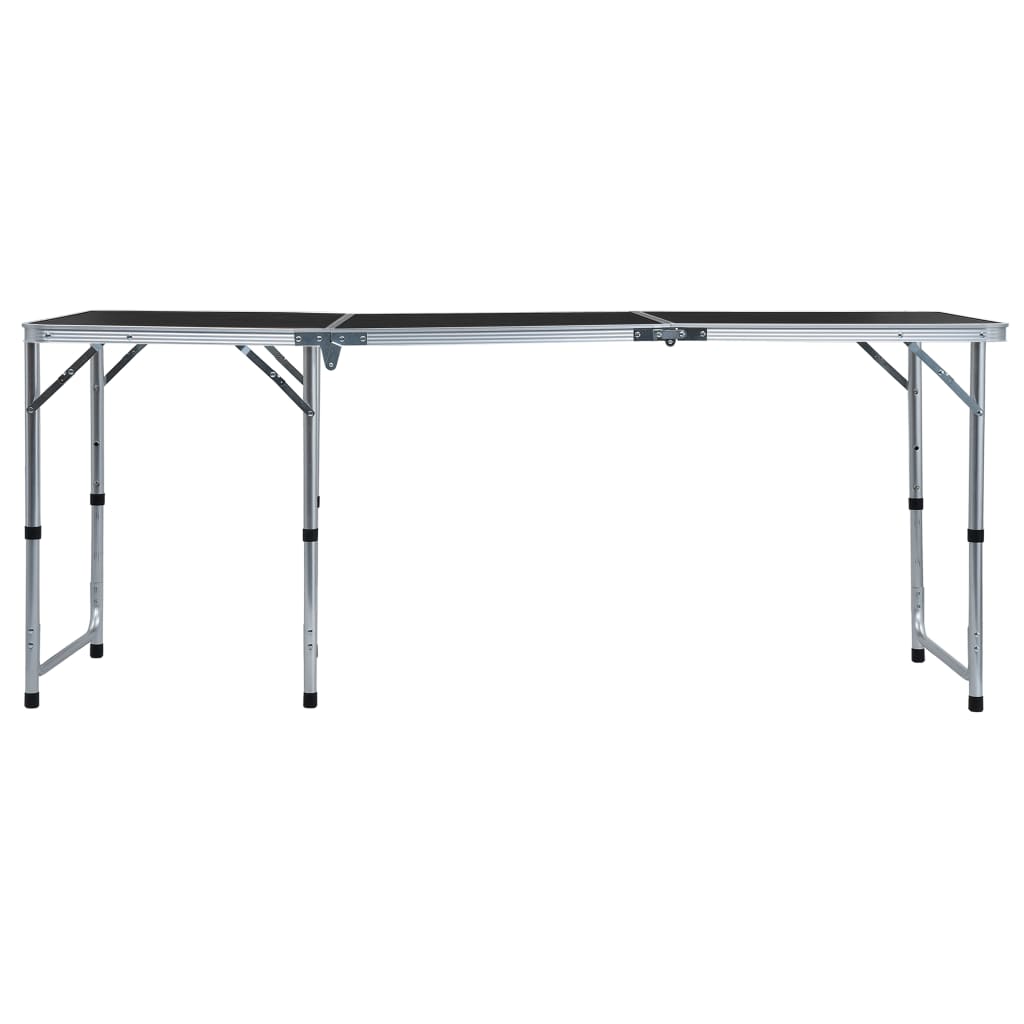 Sammenleggbart campingbord grå aluminium 180x60 cm