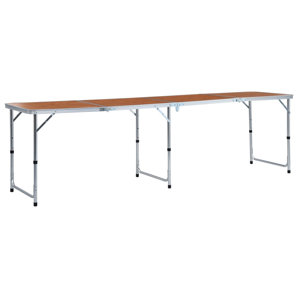 Sammenleggbart campingbord aluminium 240x60 cm vidaXL