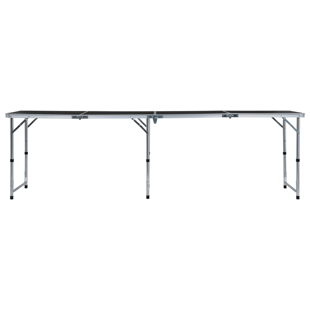Sammenleggbart campingbord grå aluminium 240x60 cm vidaXL