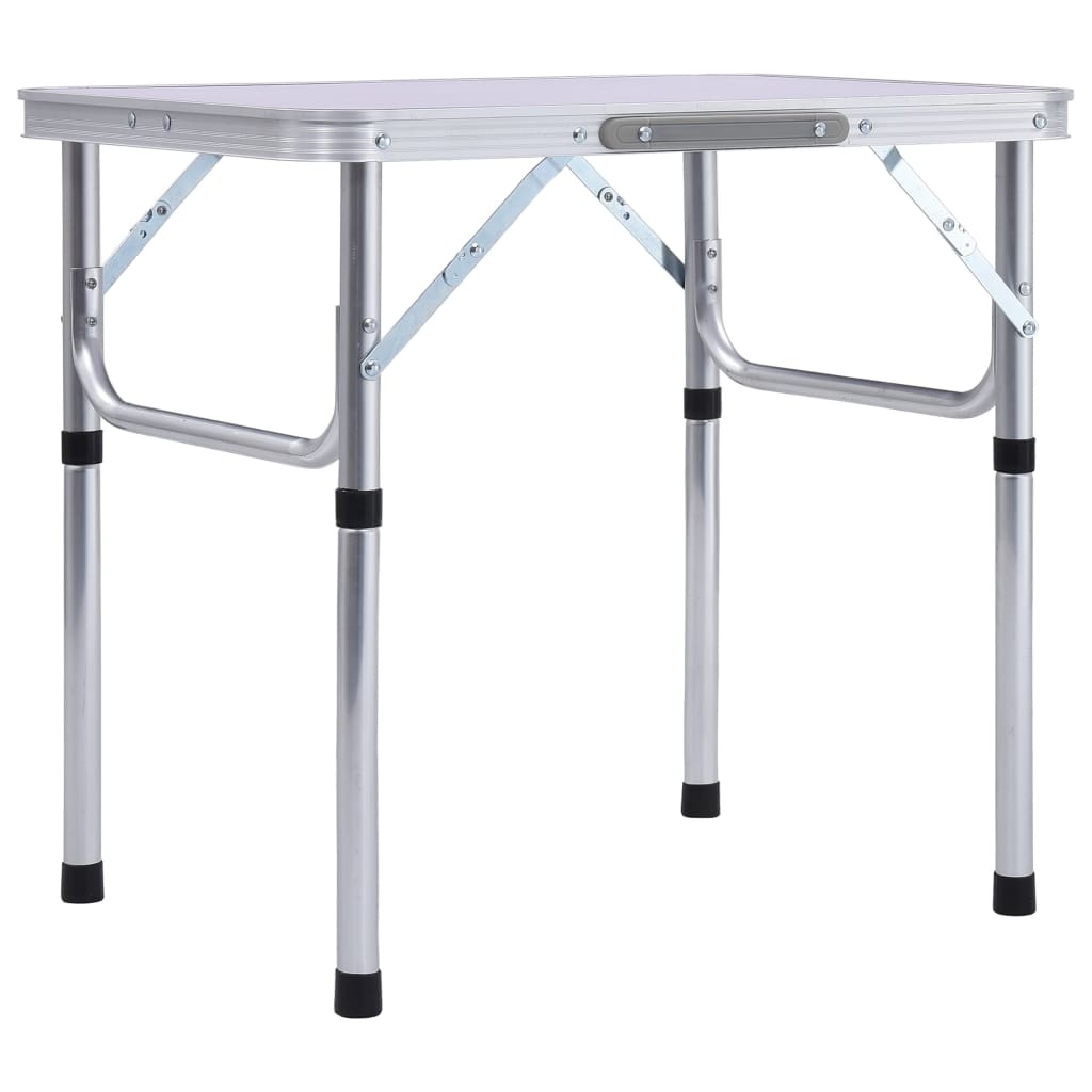 Sammenleggbart campingbord hvit aluminium 60x45 cm vidaXL