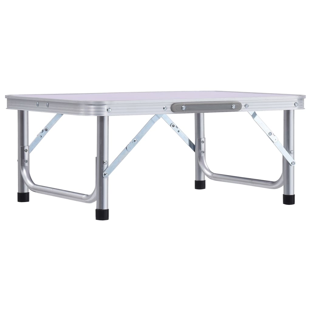 Sammenleggbart campingbord hvit aluminium 60x45 cm vidaXL