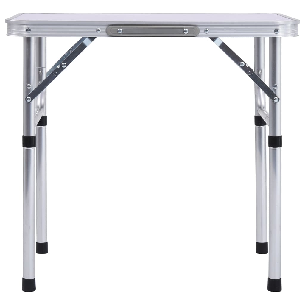 Sammenleggbart campingbord hvit aluminium 60x45 cm vidaXL