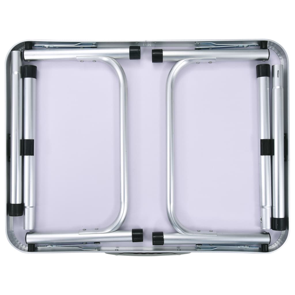 Sammenleggbart campingbord hvit aluminium 60x45 cm vidaXL