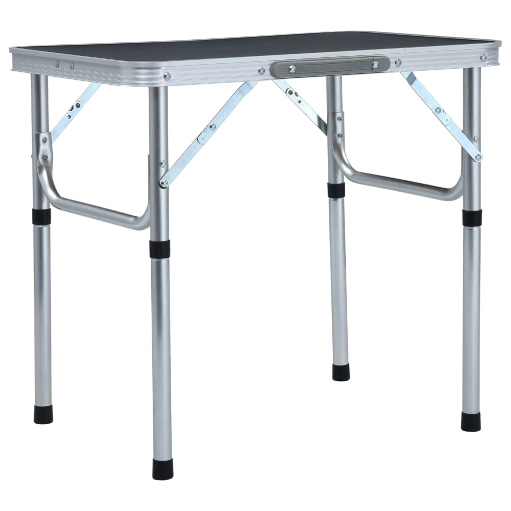 Sammenleggbart campingbord grå aluminium 60x45 cm vidaXL