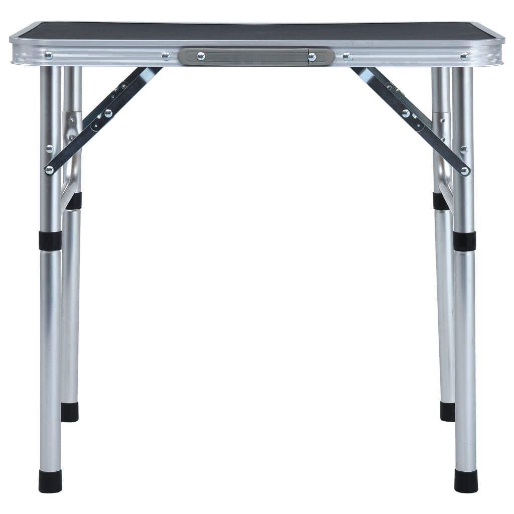 Sammenleggbart campingbord grå aluminium 60x45 cm vidaXL